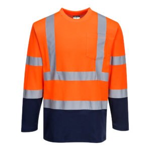 Hi-Vis Cotton Comfort Contrast T-Shirt L/S - Image 3