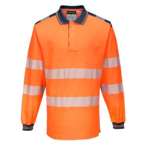 PW3 Hi-Vis Cotton Comfort Polo Shirt L/S - Image 4