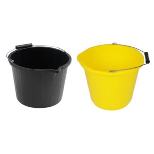 Builders Buckets - 3 Gallon +Black & Yellow Plastic