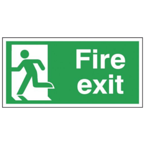 Fire Exit Running Man Left Sign 150mm x 300mm - Image 1