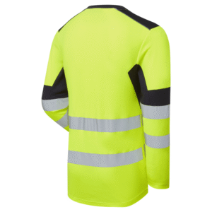 System Hi-Vis Eco Long Sleeve Cotton Cool T-Shirt - Image 4