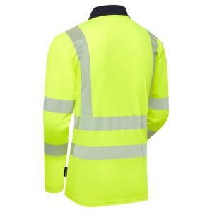 Essentials Hi-Vis Eco CoolMax Long Sleeve Polo - Image 3