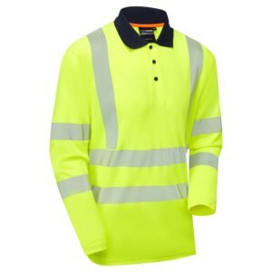 Essentials Hi-Vis Eco CoolMax Long Sleeve Polo - Image 4