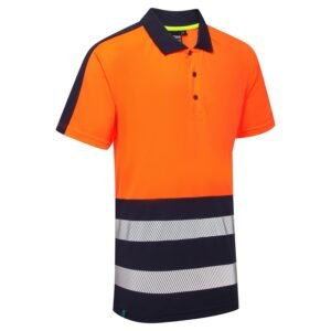 Essentials Hi-Vis Eco Coolair 2 Tone Polo Shirt - Image 9