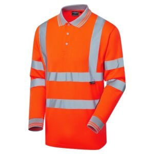 Supertouch Hi Vis Long Sleeve Bird Eye Polo Shirt - Image 3