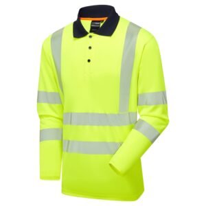 Essentials Hi-Vis Eco CoolMax Long Sleeve Polo - Image 5