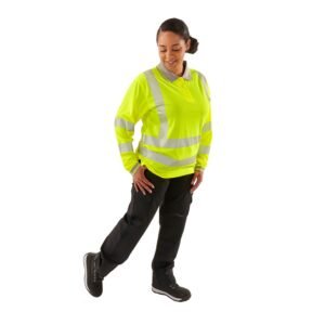 Ladies Hi Vis Jaya Bird Eye Polo - Image 7